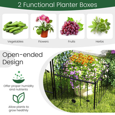 GiantexUK Garden Arch with Gate & Planter Boxes