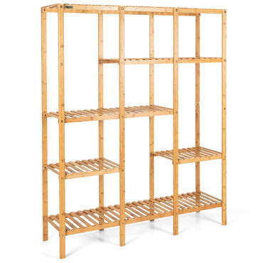 GiantexUK Bamboo Plant Stand, 4/5-Tier 9/12 Potted Plant Shelf Display Holder