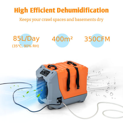 GiantexUK 85L/Day Commercial Dehumidifier, Industrial Building Dryer with Built-In Pump, Drain Hose