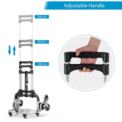 GiantexUK Folding Hand Truck, Heavy Duty Sack Trucks with 10 Wheels