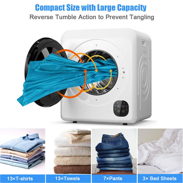 6KG Vented Tumble Dryer, 1700W Compact Tumble Dryers with 3 Heat Settings/Modes