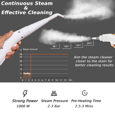 GiantexUK Handheld Steam Cleaner, 1000W Multipurpose Pressurized Cleaner with 10 Accessories