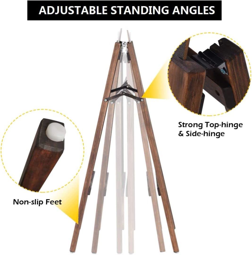 GiantexUK Folding A-Frame Chalkboard, Double Sided Blackboard with Adjustable Angle and Non-Slip Pads