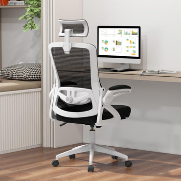 Mesh Office Chair, Rocking Swivel Computer Desk Chair with Adjustable Headrest for Home Office