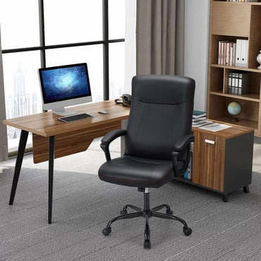 350LBS Big & Tall Executive Office Chair, Height Adjustable Leathaire Computer Desk Chair