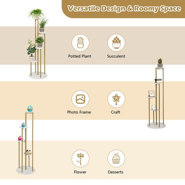 GiantexUK 5-Tier Plant Stand, Corner Tall Flower Rack with Non-slip Foot Pads, 40x40x124cm
