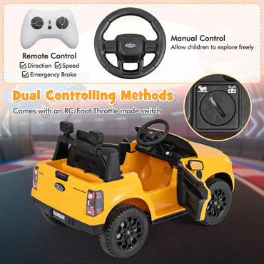 12V Kids Electric Ride on Car with Remote Control, Storage Basket, USB, Music, Light, Wireless and Power Display