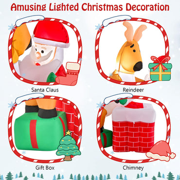 Inflatable Christmas Santa Claus, Blow-up Santa Claus Decoration with LED Lights