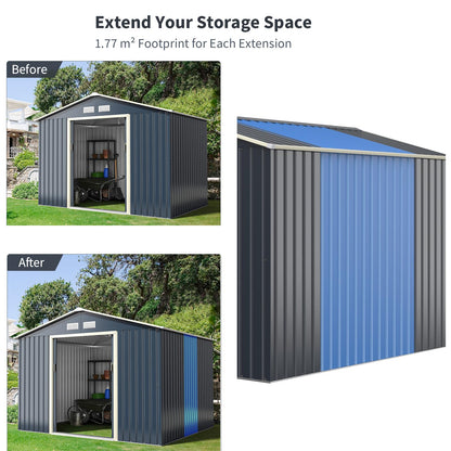 GiantexUK 9x6FT Metal Garden Shed and Extension Kit