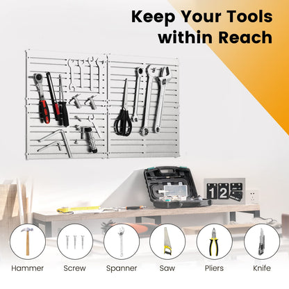 GiantexUK Set of 4 Magnetic Tool Holder, Heavy Duty Wall Mounted Tool Panel Board with 32 Magnetic Strips & Pre-drilled Holes