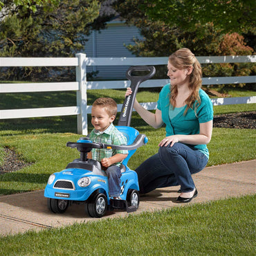 3 in 1 Ride on Push Car, Baby Push Along Car with Parent Handle Push Bar