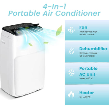 GiantexUK 12000BTU Portable Air Conditioner, 5-in-1 AC Unit, Heater, Dehumidifier, 2-Speed Fan with WiFi Smart APP