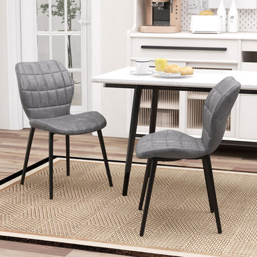 Dining Chairs Set of 2, Leathaire Kitchen Breakfast Chairs with Curved Backrest