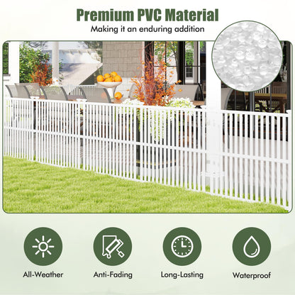 2 Panels Outdoor Privacy Screen, 113 x 114cm Decorative Fence Trash Can Enclosure with 4 Ground Stakes