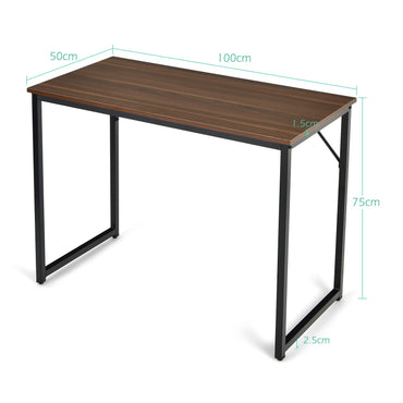 Computer Desk, 100cm Small Writing Desk Study Workstation, Modern Industrial Wooden PC Laptop Table Simple Working Gaming Desk