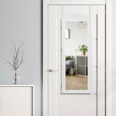 Jewellery Cabinet, Lockable Jewelry Armoire with Full Length Mirror and 3 Display Shelves