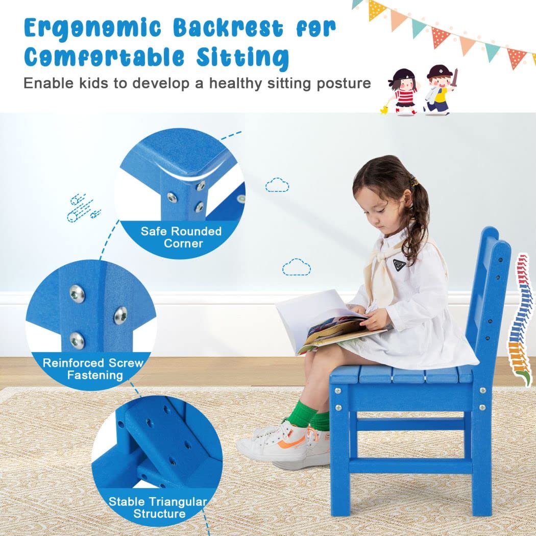 2PCS Kids Chair Set, Waterproof Children Chairs with Backrest