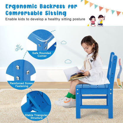 2PCS Kids Chair Set, Waterproof Children Chairs with Backrest