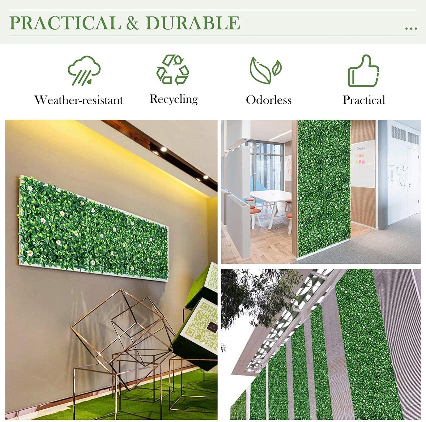 GiantexUK 12 PCS Artificial Leaf Hedge Panels, Greenery Wall Hedge Screening with Interlocking Design