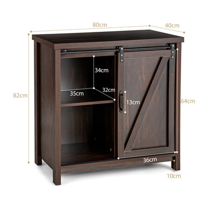 GiantexUK Kitchen Sideboard, Wooden Storage Cabinet with Sliding Door