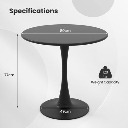 GiantexUK 80CM Round Dining Table, Metal Kitchen Table with Anti-Slip PP Ring