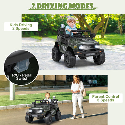 Kids Electric Ride On Car, 12V Licensed Toyota FJ Off Road Truck with Remote Control, Shock Suspension