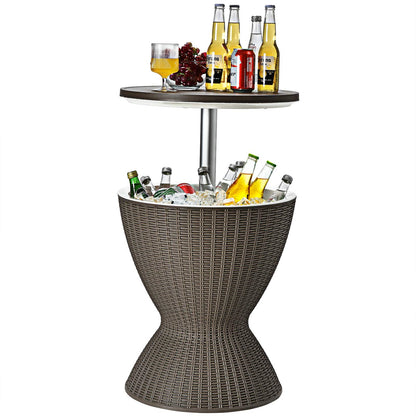 GiantexUK Ice Bucket Table, 30L Height Adjustable Beer Cooler with Drainage Plug