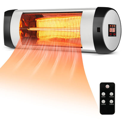 GiantexUK Wall-Mounted Patio Infrared Heater, 3 Modes Electric Warmer with LED Display