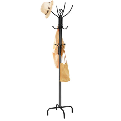 GiantexUK Metal Coat Rack, Free Standing Tree-Shaped Clothes Stand with 12 Hooks