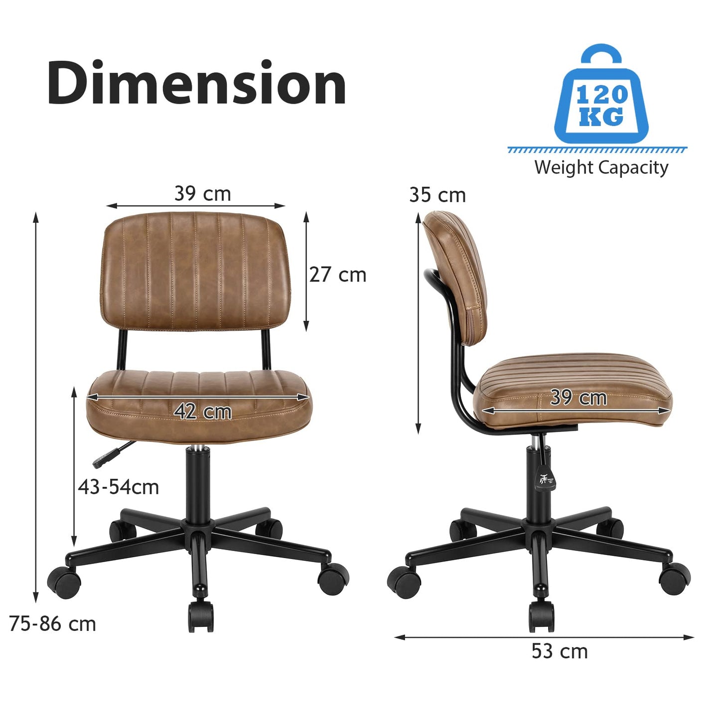 PU Leather Office Chair, Ergonomic Swivel Computer Desk Chair with Wheels