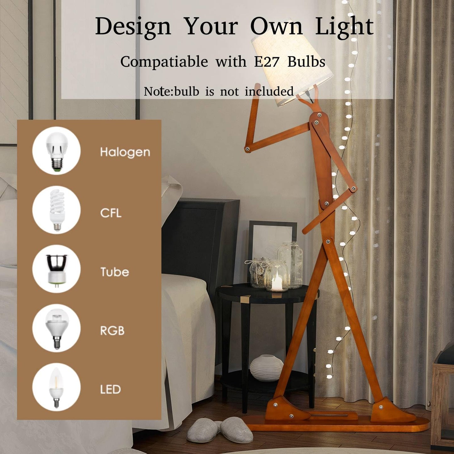 GiantexUK Humanoid Floor Lamp, Corner Decorative Standing Lamp with E27 Socket