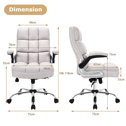 Executive Office Chair, Ergonomic High Back Swivel Computer Desk Chairs with Flip-up Armrests