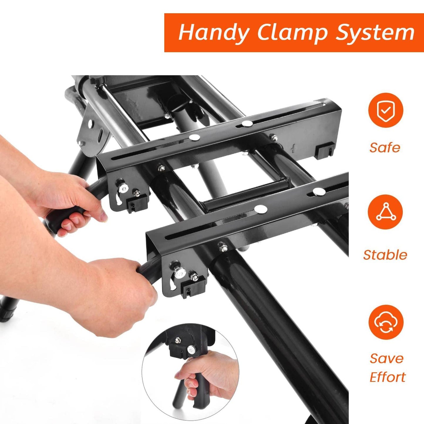 GiantexUK Mitre Saw Stand with Wheels, Universal Folding Saw Bench Stand with Extending Support Arms