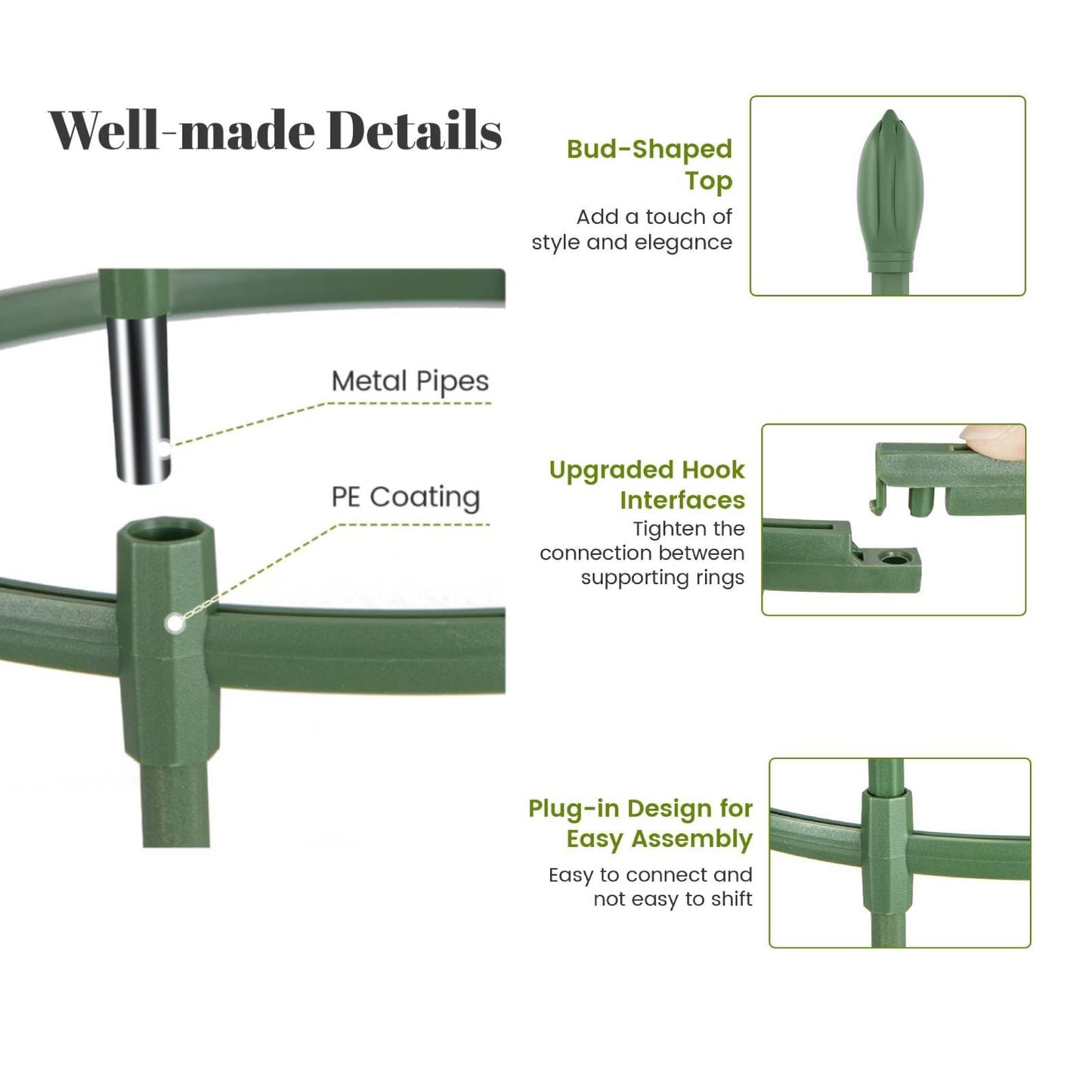 GiantexUK 2/3 Pack Garden Plant Supports, Adjustable Tomato Cage Stake Support Trellis