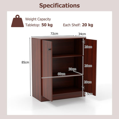 GiantexUK Kitchen Storage Cabinet, Wooden Buffet Sideboard with Doors, Drawers, Shelves & Anti-Tipping Device