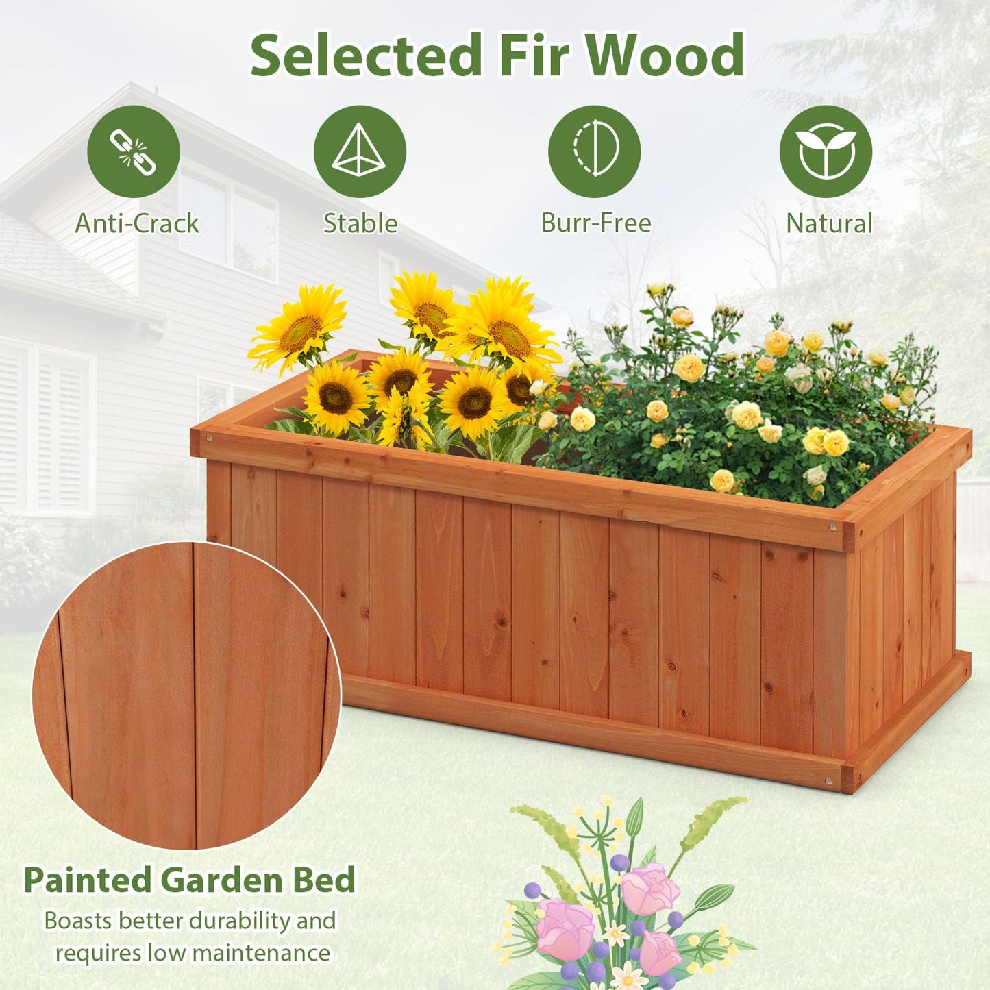 GiantexUK Wooden Garden Planter