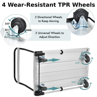 GiantexUK 350KG Folding Platform Trolley, Heavy Duty Sack Dolly Hand Truck with TPR Wheels & Handle