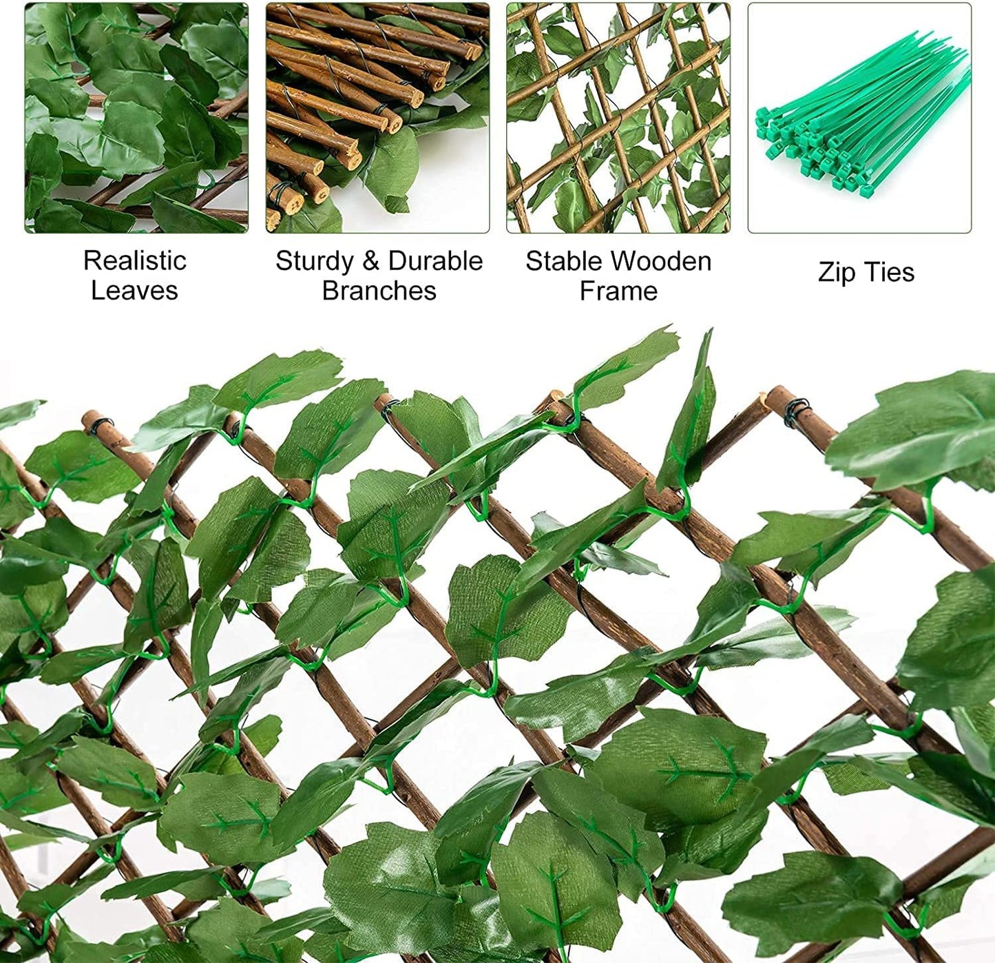 GiantexUK Artificial Leaf Hedge Panels, Greenery Wall Hedge Screening with Interlocking Design