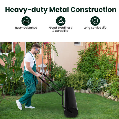 GiantexUK 48L Garden Lawn Roller, Water/Sand Filled Lawn leveller with Scraper Drum & Removable Drain Plug