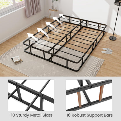 26cm Metal Platform Bed Frame, 5FT King Size Slat Support Mattress Foundation with Under-bed Storage