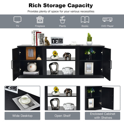 TV Stand for TVs up to 65 Inches, Wooden TV Cabinet Media Entertainment Center with 2 Doors