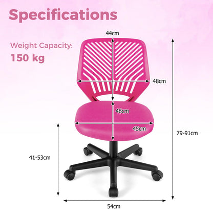 Kids Desk Chair, Ergonomic Task Study Chairs with Universal Casters, Padded Seat