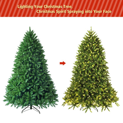 6FT Pre-lit Christmas Tree, Artificial Green Xmas Trees with 8 Lighting Modes