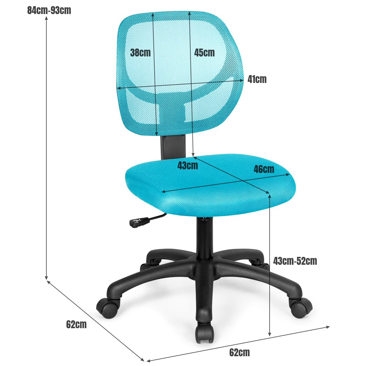 Kids Office Chair, Low-back Students Desk Chairs with Lumbar Support