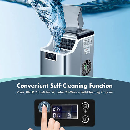 GiantexUK Ice Maker Machine, 18kg/24H Countertop Ice Machine with Self-Cleaning Function