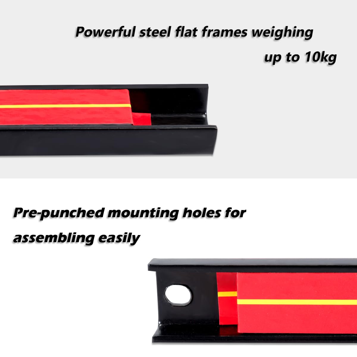 GiantexUK Set of 3/6 Magnetic Tool Holders, Heavy Duty Metal Wall Holder Strip