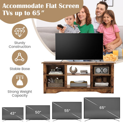 TV Stand for TVs up to 65 Inch, 147cm Living Room Bedroom TV Unit Console Table for 18" Electric Fireplace