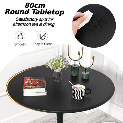 GiantexUK 80CM Round Dining Table, Metal Kitchen Table with Anti-Slip PP Ring