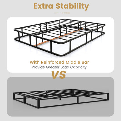 26cm Metal Platform Bed Frame, 5FT King Size Slat Support Mattress Foundation with Under-bed Storage