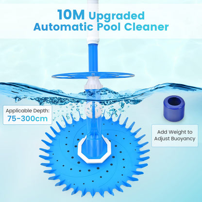 GiantexUK Automatic Pool Cleaner, Powerful Suction Pool Vacuum Cleaner with 10 1M Hoses & Accessories